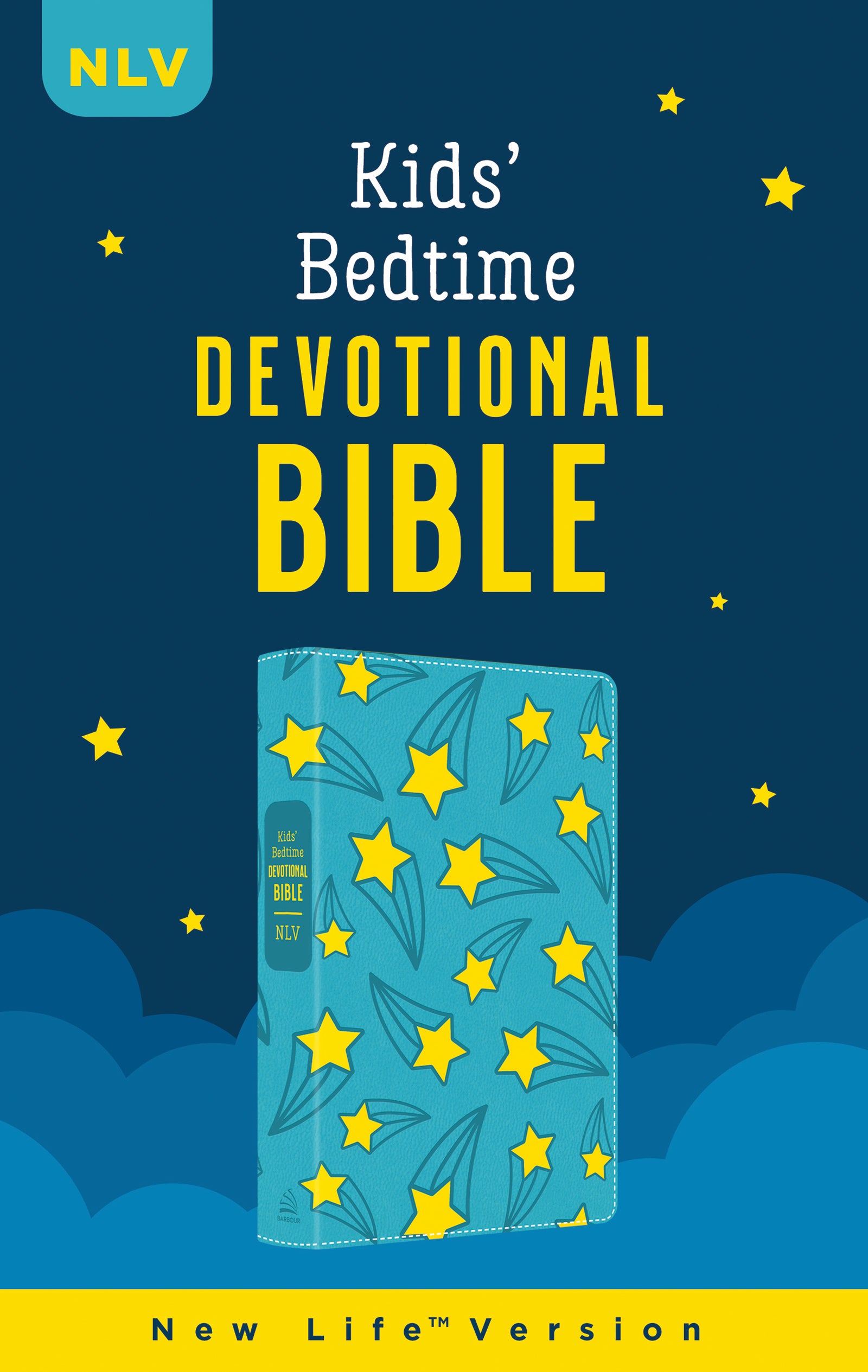 The Kids' Bedtime Devotional Bible (NLV – Aqua Stars) – Nighttime Bible Stories for Children, Christian Kids Devotional Book