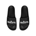 Mens Black Slide Sandals - Grateful Christian Inspiration Affirmation