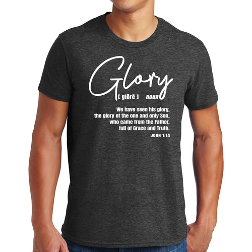 Men’s “Glory” Christian Graphic T-Shirt – Faith-Based Inspirational Tee, Bella Canvas 3001 Soft Cotton Shirt