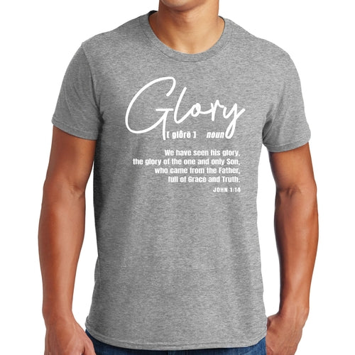 Men’s “Glory” Christian Graphic T-Shirt – Faith-Based Inspirational Tee, Bella Canvas 3001 Soft Cotton Shirt