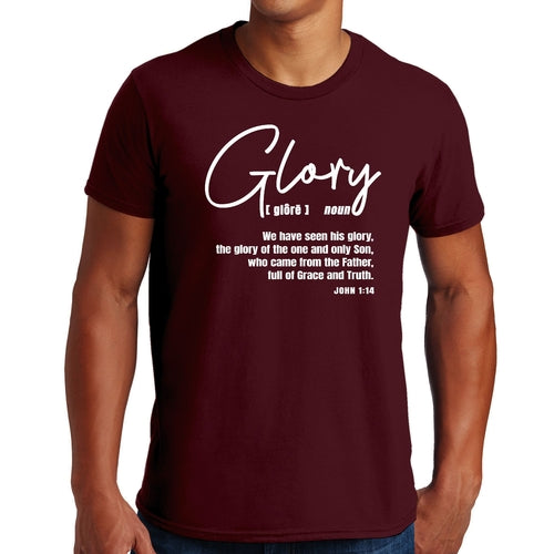 Men’s “Glory” Christian Graphic T-Shirt – Faith-Based Inspirational Tee, Bella Canvas 3001 Soft Cotton Shirt