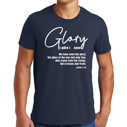 Men’s “Glory” Christian Graphic T-Shirt – Faith-Based Inspirational Tee, Bella Canvas 3001 Soft Cotton Shirt