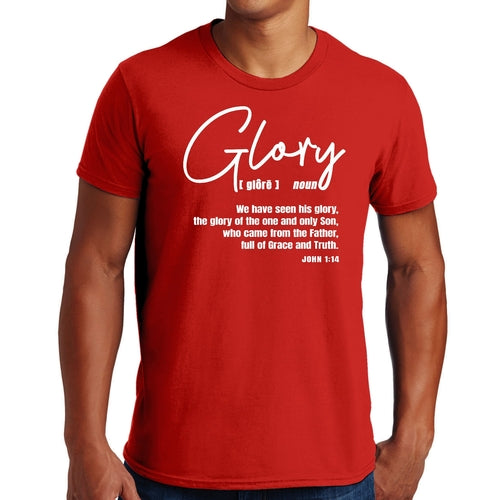 Men’s “Glory” Christian Graphic T-Shirt – Faith-Based Inspirational Tee, Bella Canvas 3001 Soft Cotton Shirt