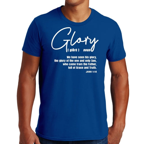 Men’s “Glory” Christian Graphic T-Shirt – Faith-Based Inspirational Tee, Bella Canvas 3001 Soft Cotton Shirt