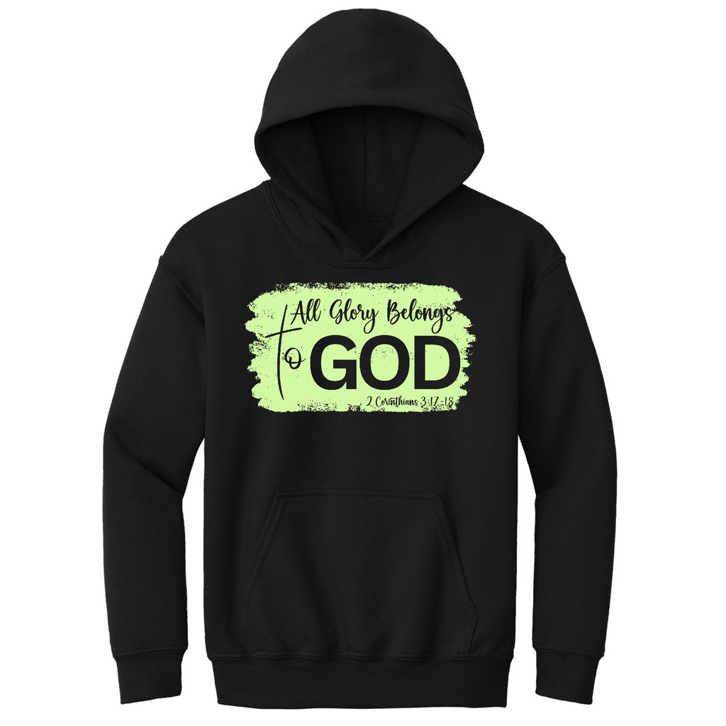 👉 “Christian Hoodie – All Glory Belongs to God | Neon Faith Design 🙏”